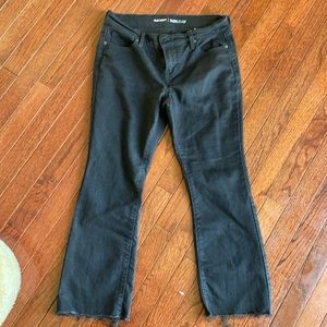 Black Flare Petite Raw Edge Jeans